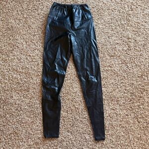 Wilfred Free Black Leather Leggings